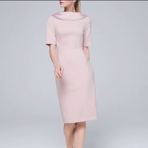 NWT WHBM Satin-Collar Pink Sheath Dress in 2P in perfect condition!